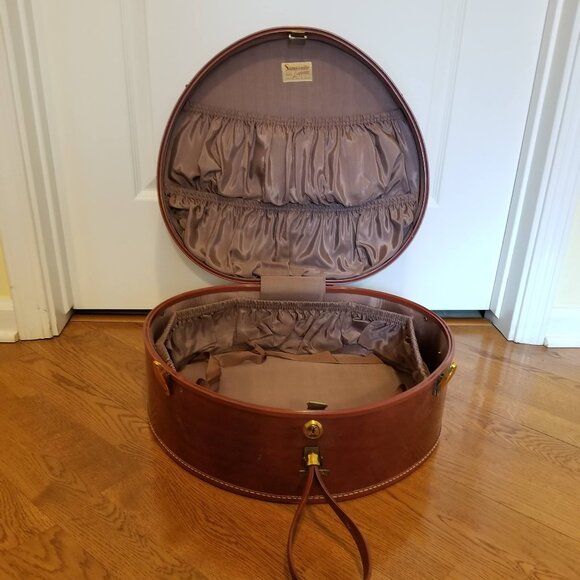 Vintage Round Samsonite Suitcase-Hatbox Luggage- Train Case Style 4920 - Picture 2 of 16